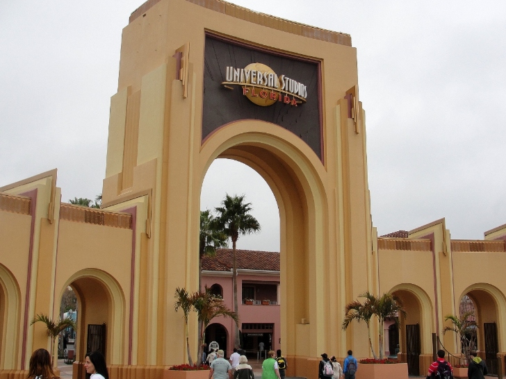 Foto da entrada do Parque Universal Studios em Orlando na Flrida